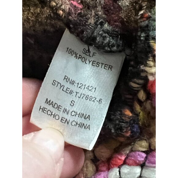 Ellison Blazer Jacket Knit Sweater Cardigan S Y2K 70s Cottage Cozy Boho Rainbow - Picture 3 of 8